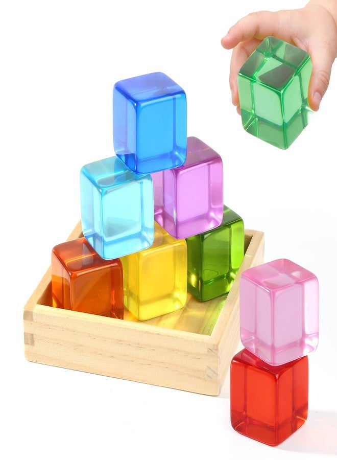 Woodtoe Large Building Blocks for Toddlers, Montessori Toys for 1 2 3 Year Old Boy Girl, Toys for Ages 2-4 Kids Baby, Big Rainbow Acrylic Block Set, 1 2 Year Old Birthday Gifts Sensory Toy for Kid 1-3 - Image 1